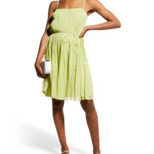 Rebecca Taylor Pleated Silk Dress, Green, Size 4